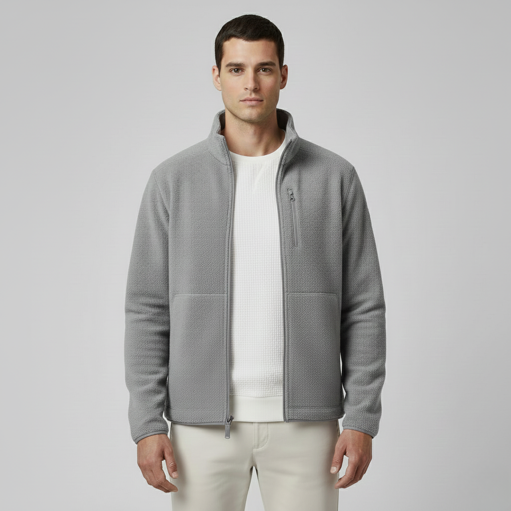 Kurtka polarowa z zamkiem błyskawicznym na całej długości