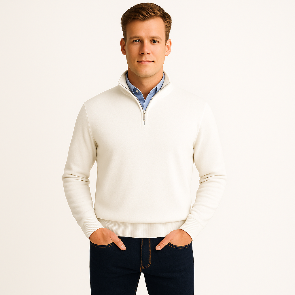 Męski sweter zapinany na zamek basic knit