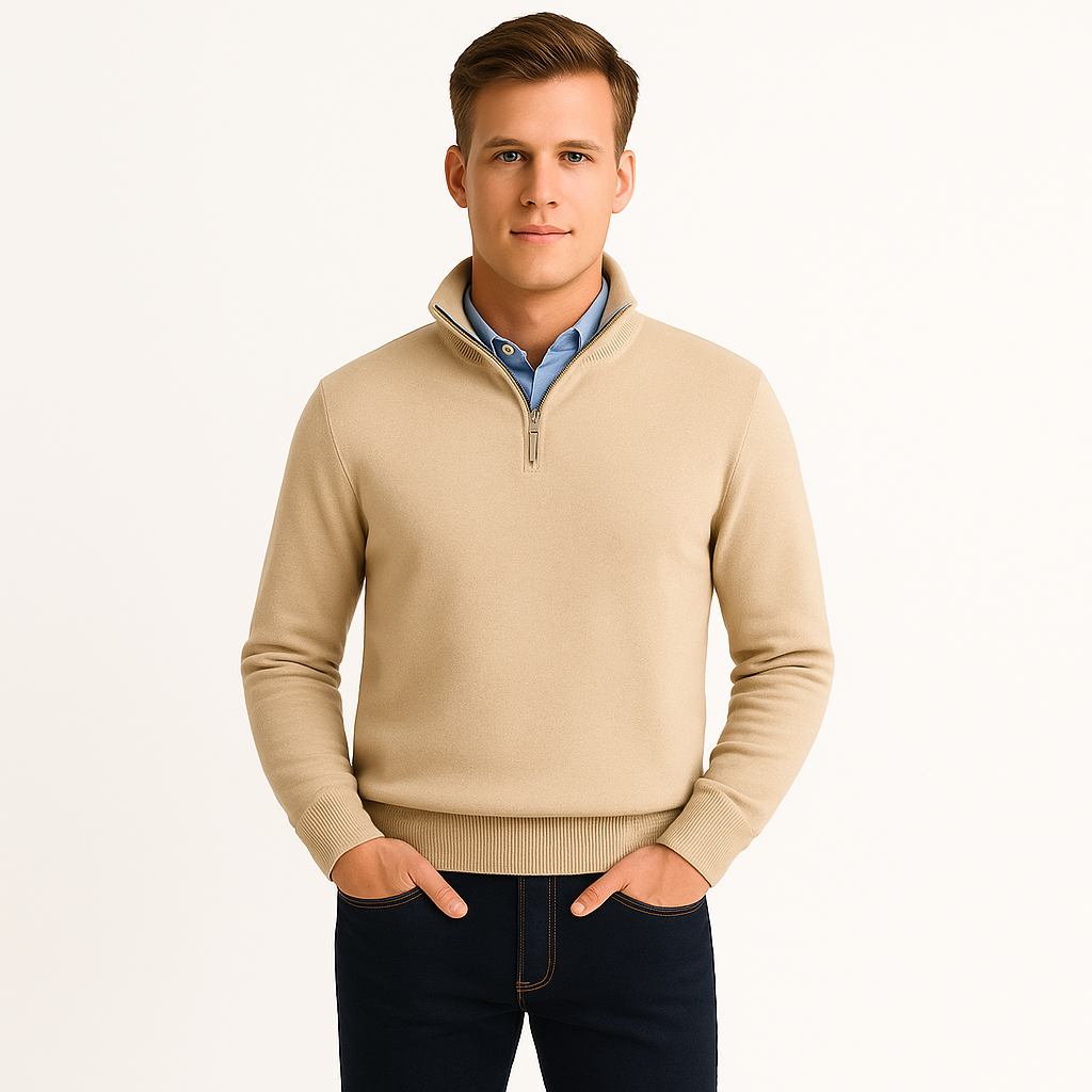 Męski sweter zapinany na zamek basic knit
