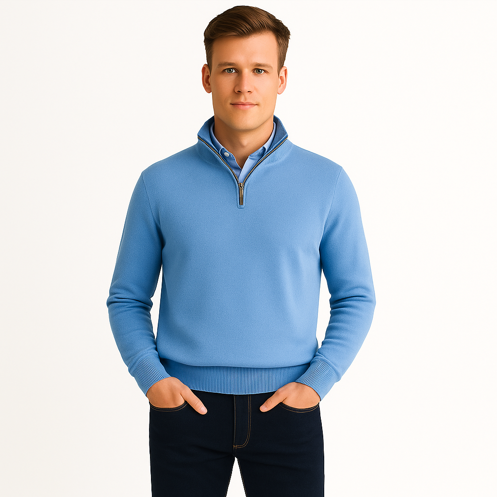 Męski sweter zapinany na zamek basic knit